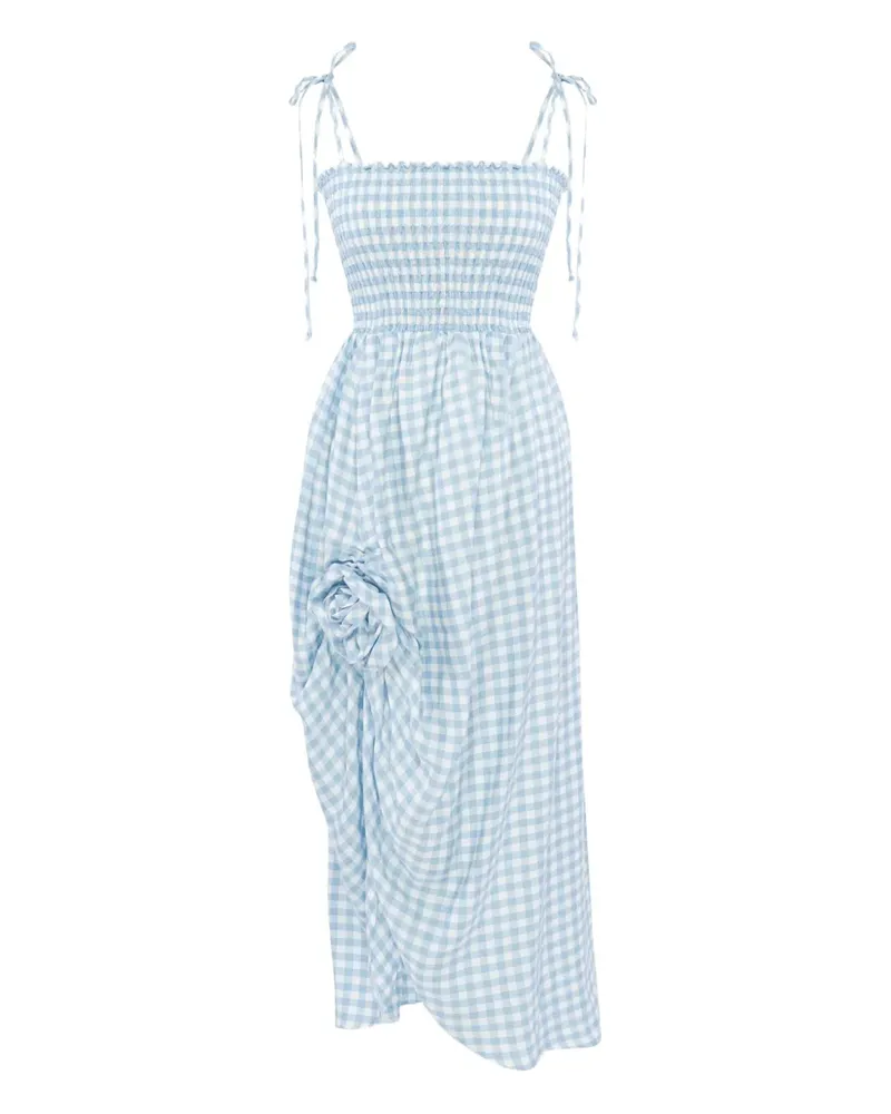 SLEEPER Midikleid mit Vichy-Karomuster - Blau Blau