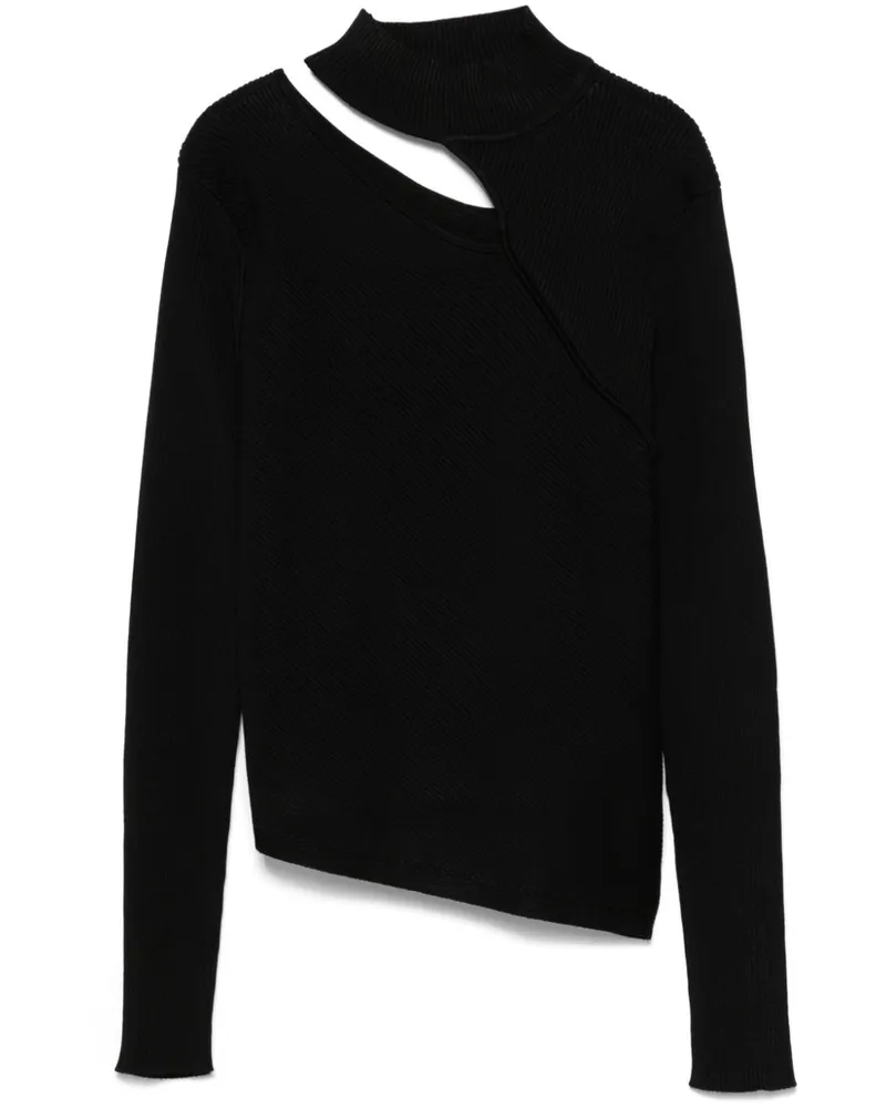 DKNY Stehkragen-Pullover mit Cut-Out - Schwarz Schwarz