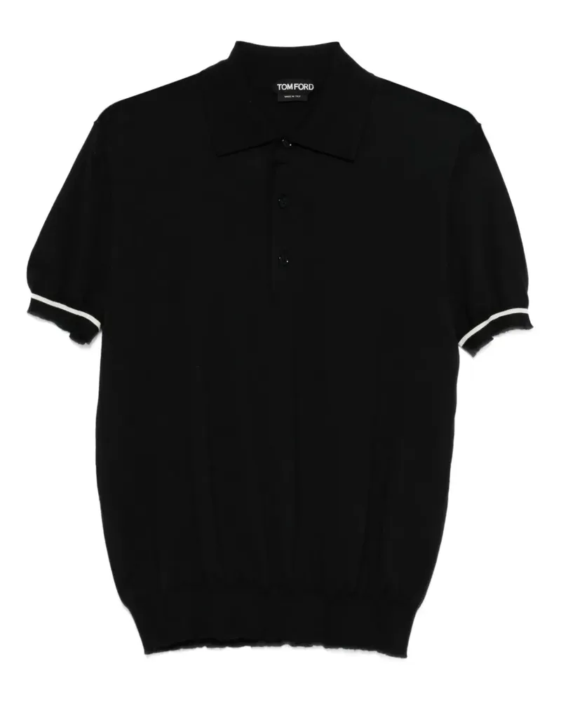 Tom Ford Poloshirt mit Kontrastdetails - Schwarz Schwarz
