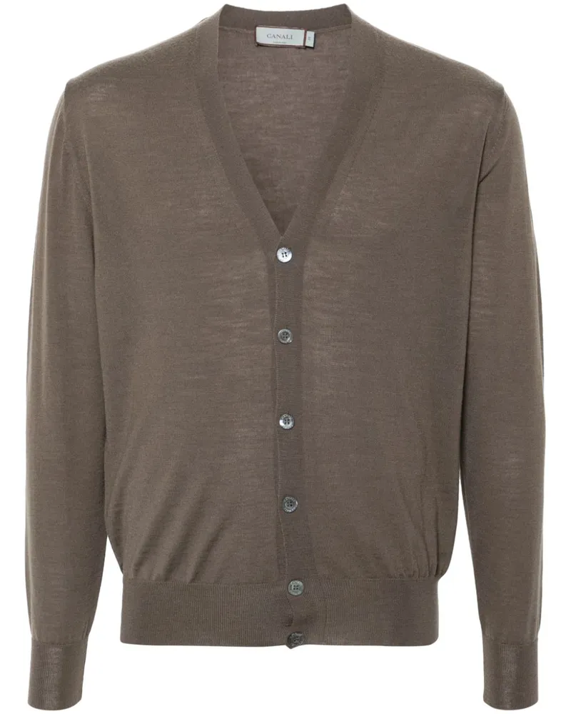 Canali Cardigan aus Merinowolle - Braun Braun