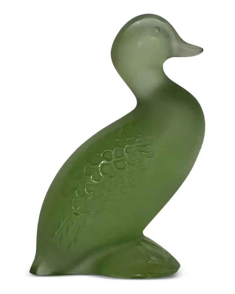 Lalique Happy Duck Figur aus Kristall - Grün Grün