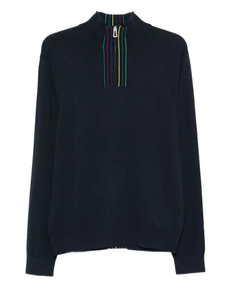 Paul Smith Reißverschluss-Pullover mit Streifendetail - Blau Blau