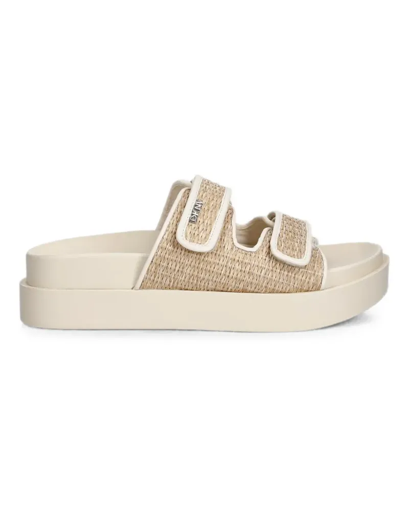 DKNY Gewebte Plateau-Sandalen mit Klettverschluss - Nude Nude