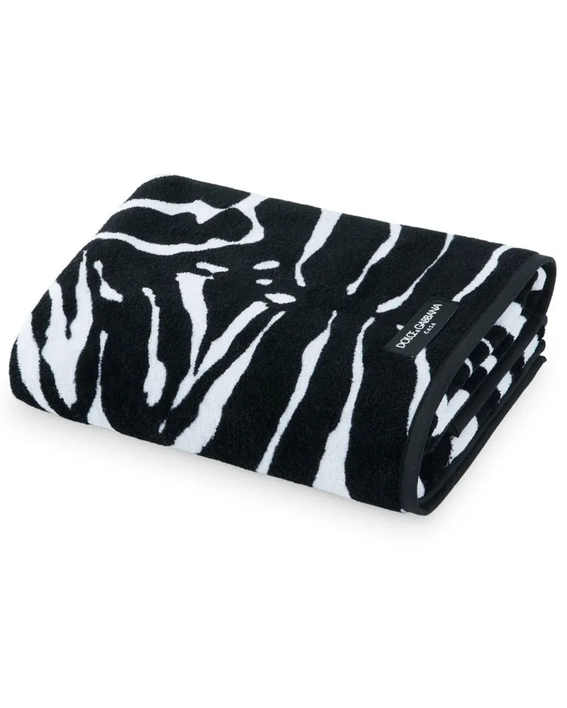 Dolce & Gabbana Handtuch mit Print - Schwarz Schwarz