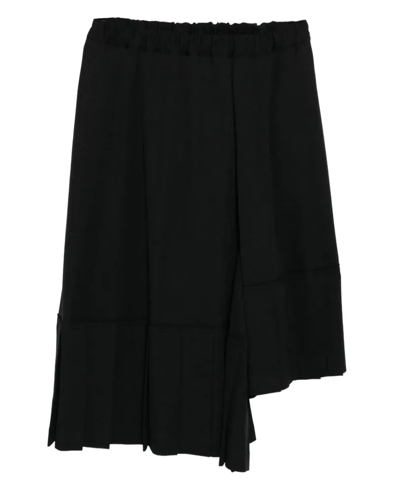 Comme des Garçons Asymmetrischer Faltenrock - Schwarz Schwarz
