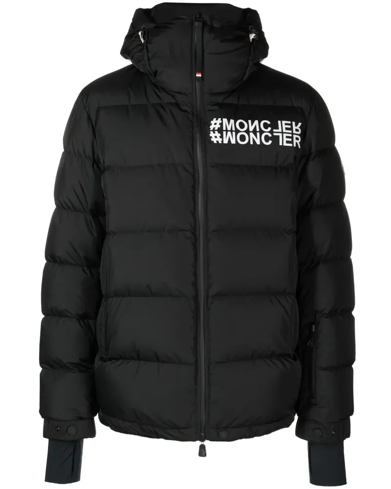Moncler Isorno Jacke mit Logo-Print - Schwarz Schwarz