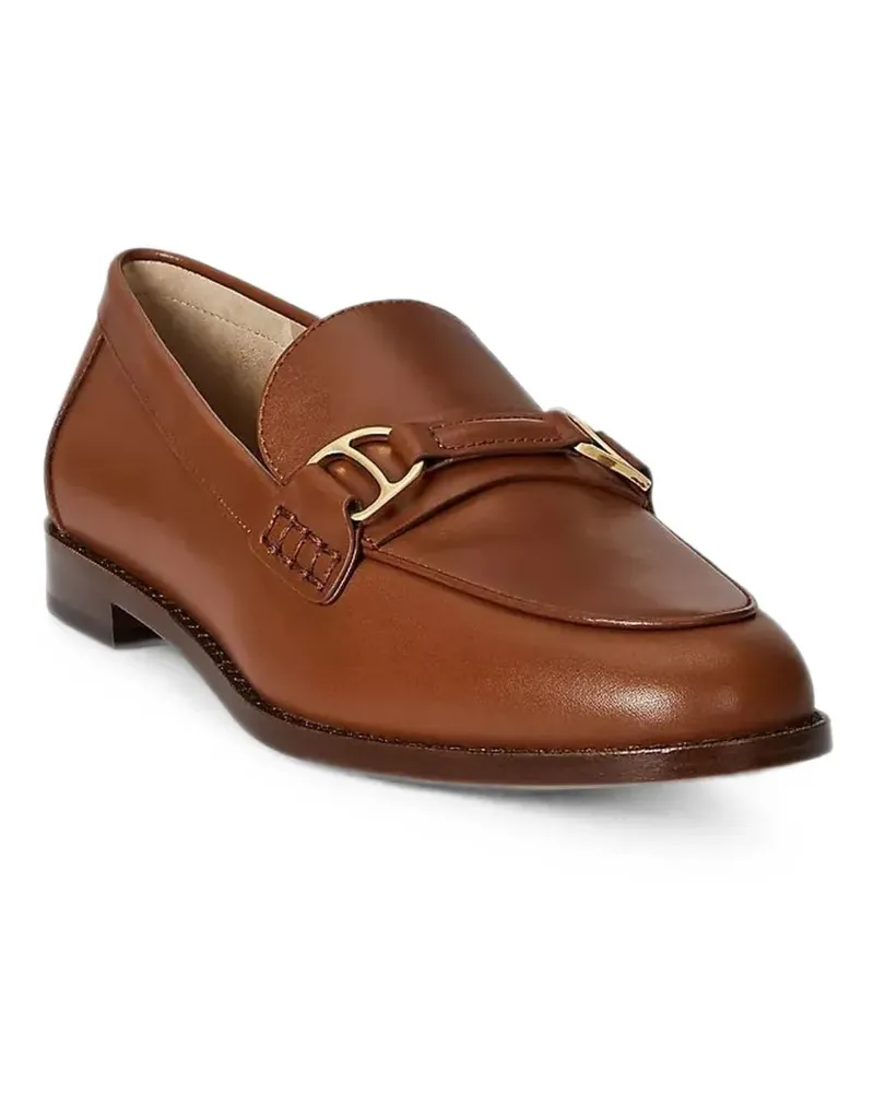 Ralph Lauren Tasha logo-plaque leather loafers - Braun Braun