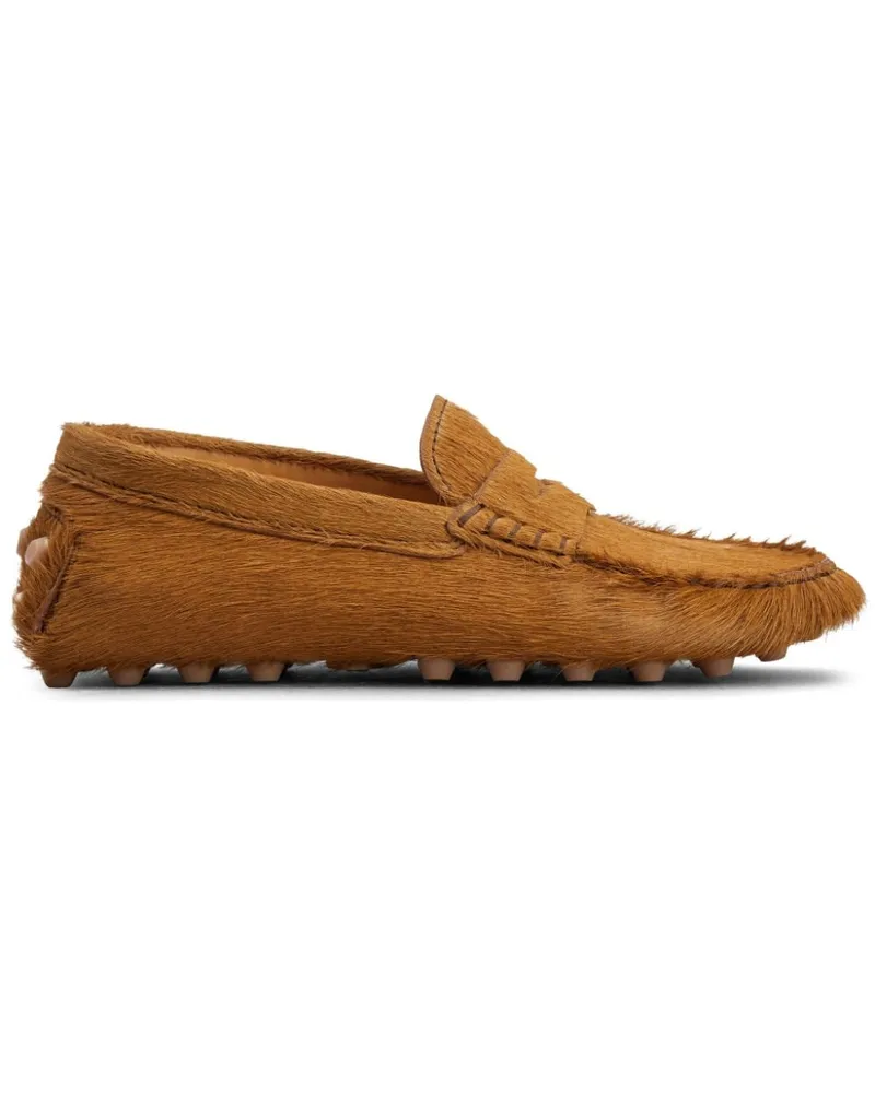 TOD'S Gommino Loafer mit Kalbshaar - Braun Braun