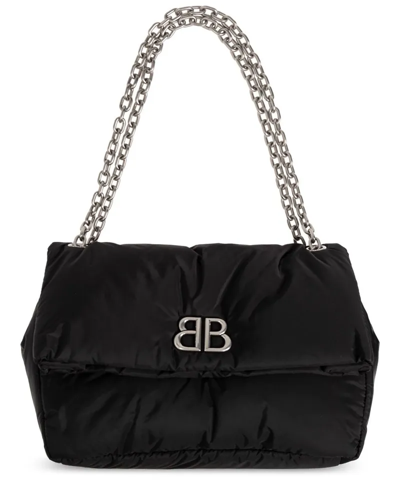 Balenciaga Mittelgroße Monaco Schultertasche - Schwarz Schwarz