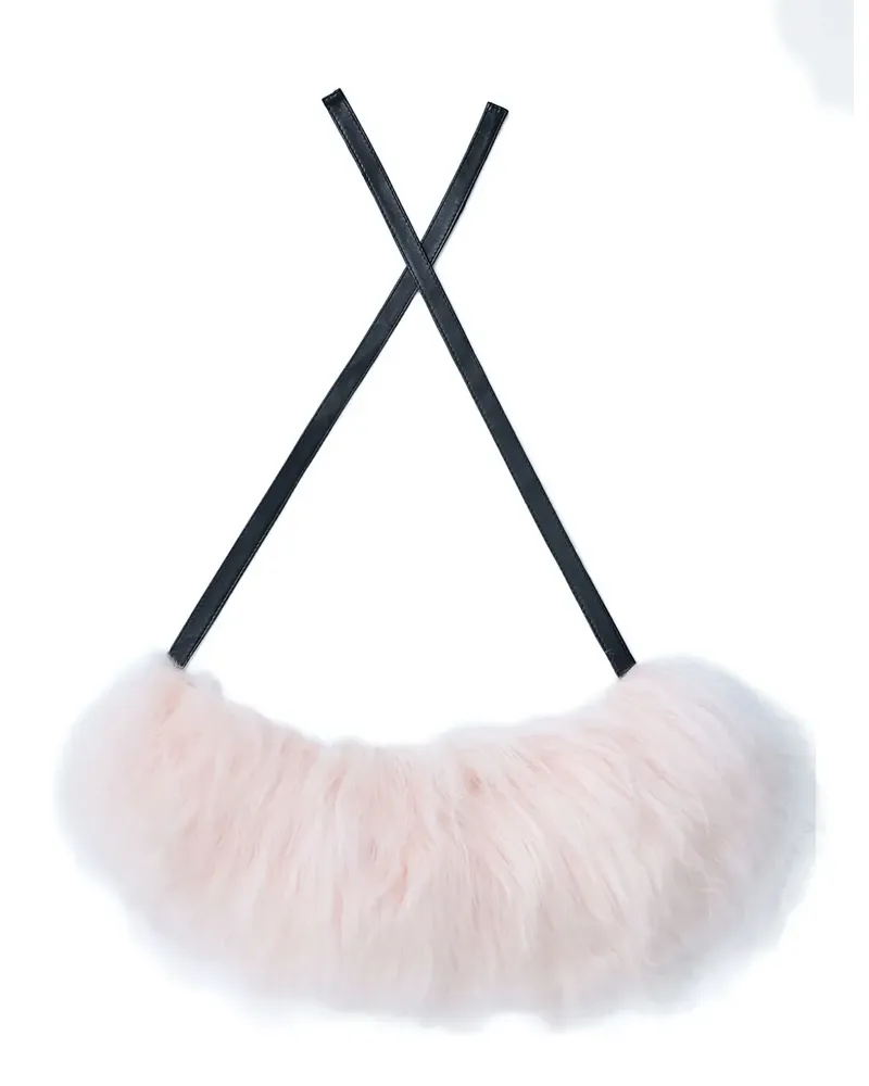 Marni shearling self-tie scarf - Rosa Rosa