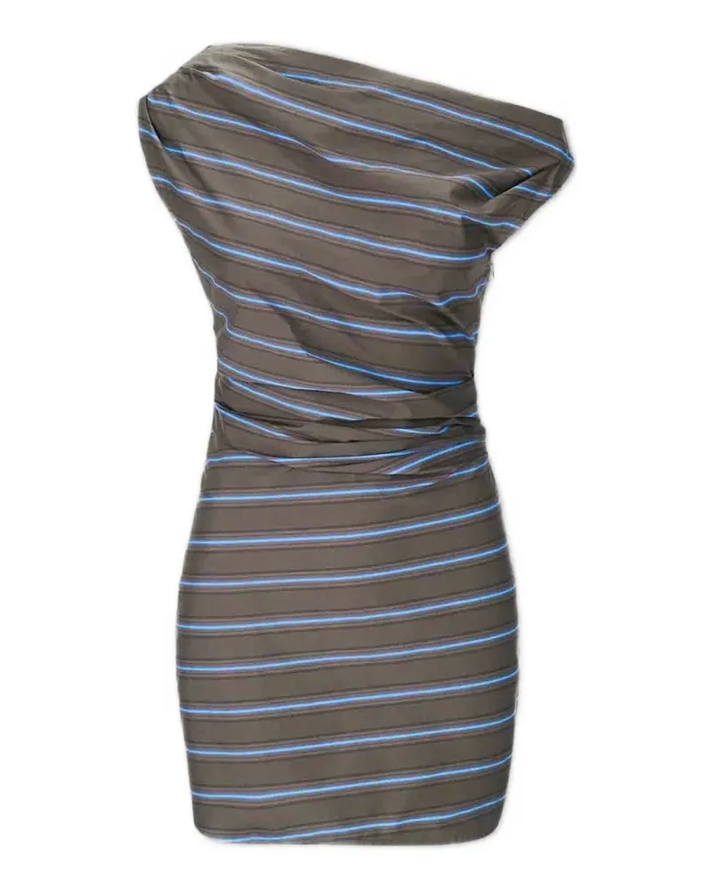STAUD striped one-shoulder mini dress - Braun Braun