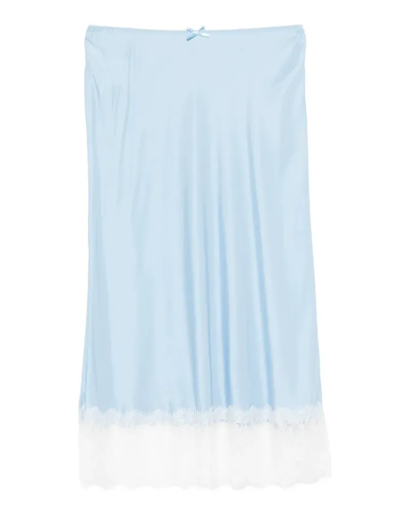 Moschino Midirock mit Spitzensaum - Blau Blau