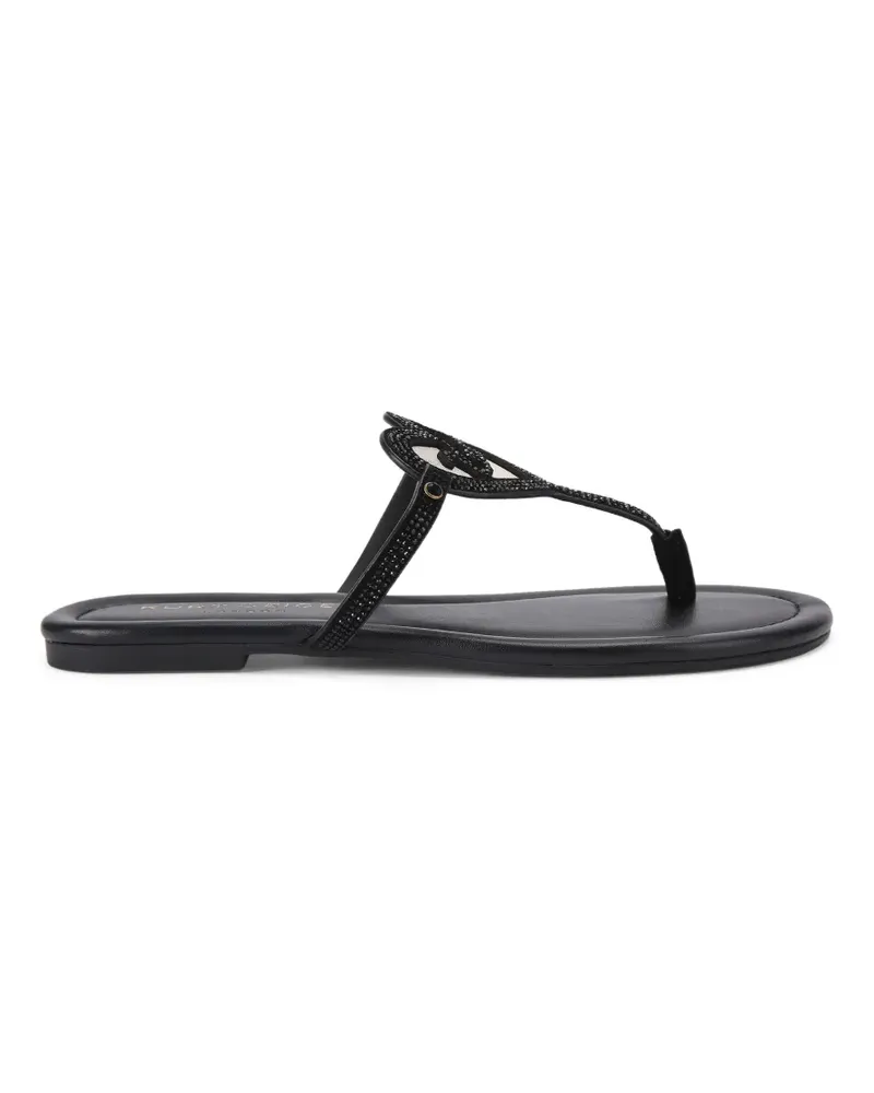 Kurt Geiger Flache Sandalen mit T-Riemen - Schwarz Schwarz
