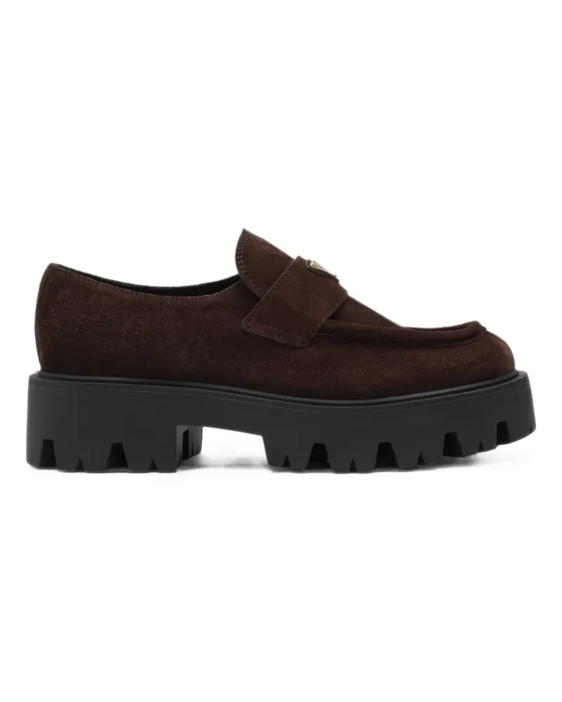 Prada logo-plaque chunky loafers - Braun Braun