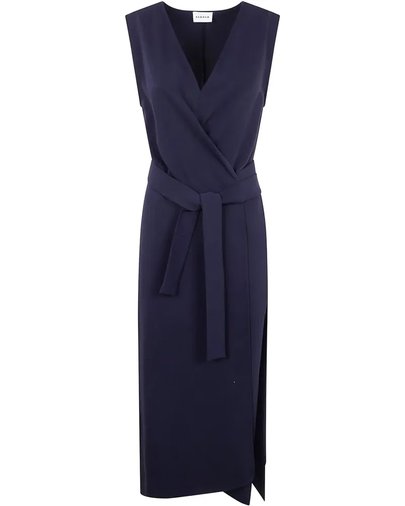 P.A.R.O.S.H. P.A.R.O H. Midikleid mit V-Ausschnitt - Blau Blau