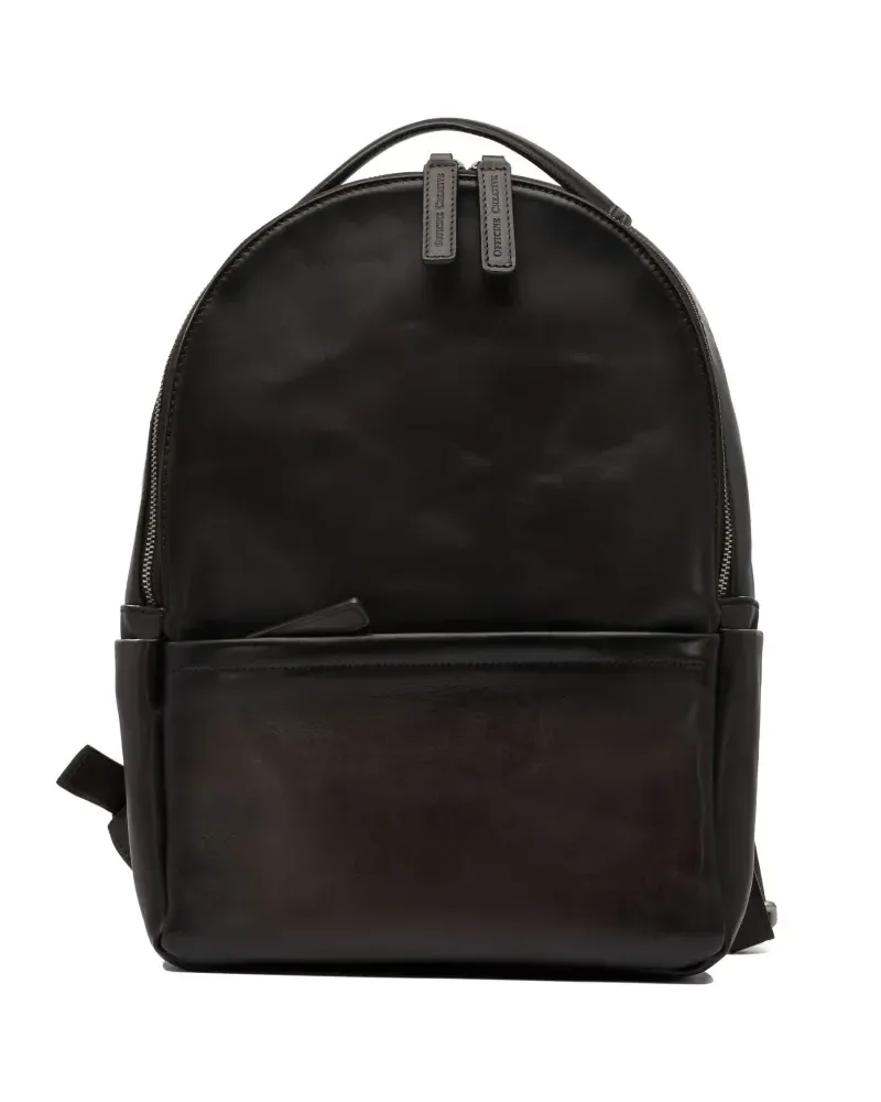 Officine Creative Italia Leder-Rucksack mit Henkel - Braun Braun