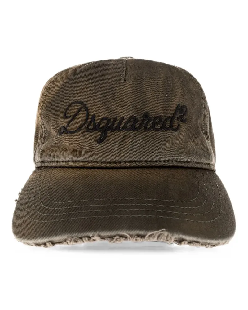 Dsquared2 logo-embroidered distressed-finish baseball cap - Grün Grün
