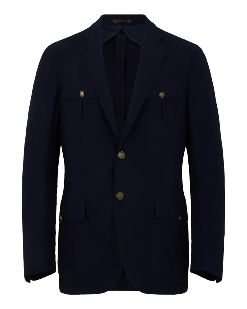 MOORER button pocket blazer - Blau Blau