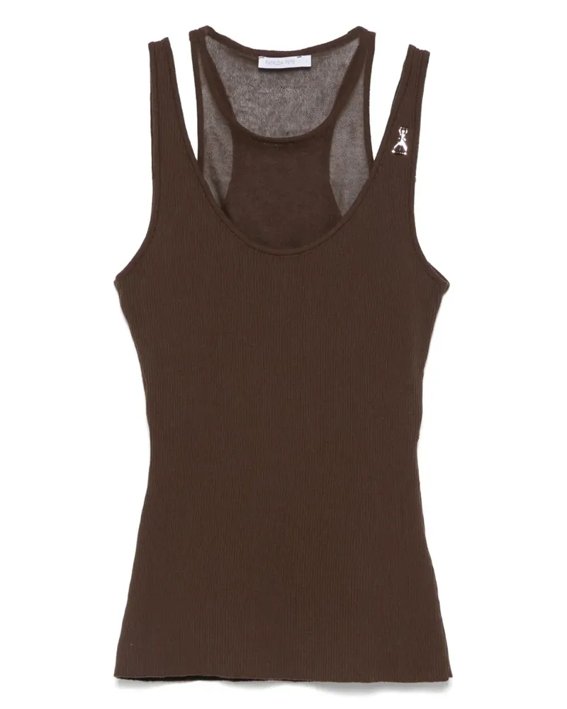 Patrizia Pepe Trägershirt im Layering-Look - Braun Braun