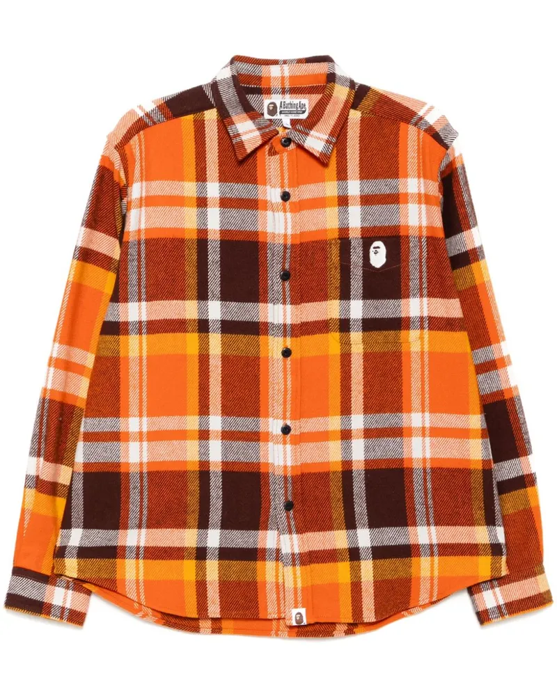 BAPE Kariertes Hemd - Orange Orange