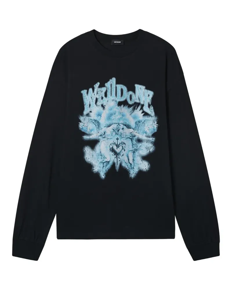 WE 11 DONE Sweatshirt mit grafischem Print - Schwarz Schwarz