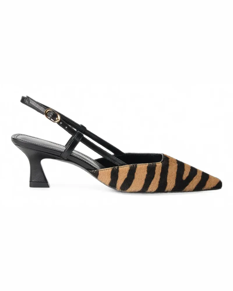 Stuart Weitzman Vinnie zebra-print slingback pumps - Braun Braun