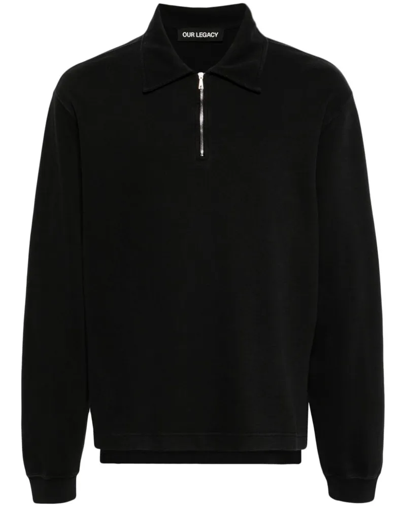 Our Legacy half-zip cotton sweatshirt Schwarz