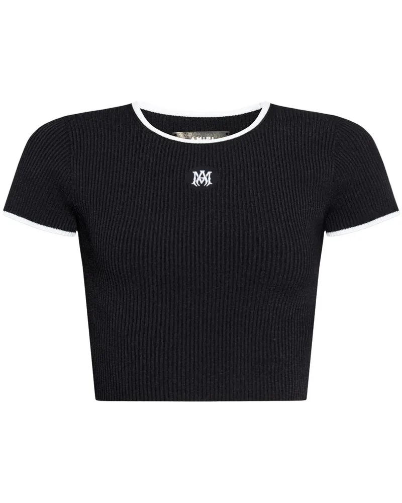 Amiri Geripptes Cropped-Oberteil - Schwarz Schwarz