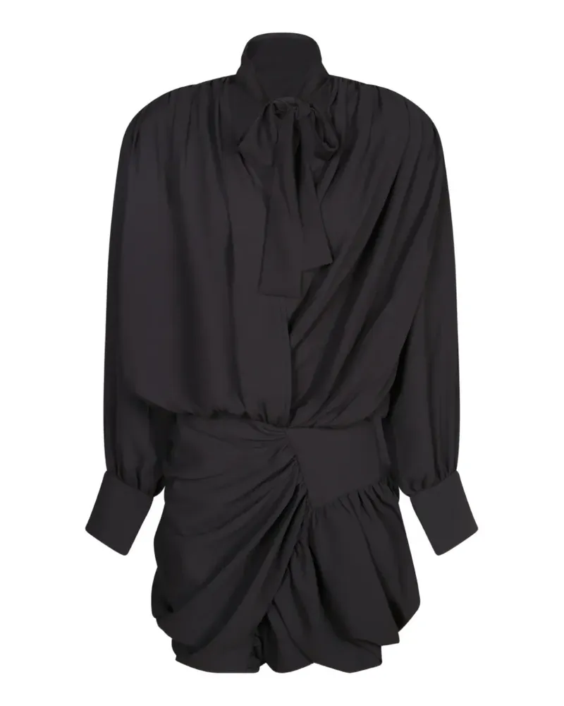 IRO Bounce pussy-bow draped mini dress - Schwarz Schwarz