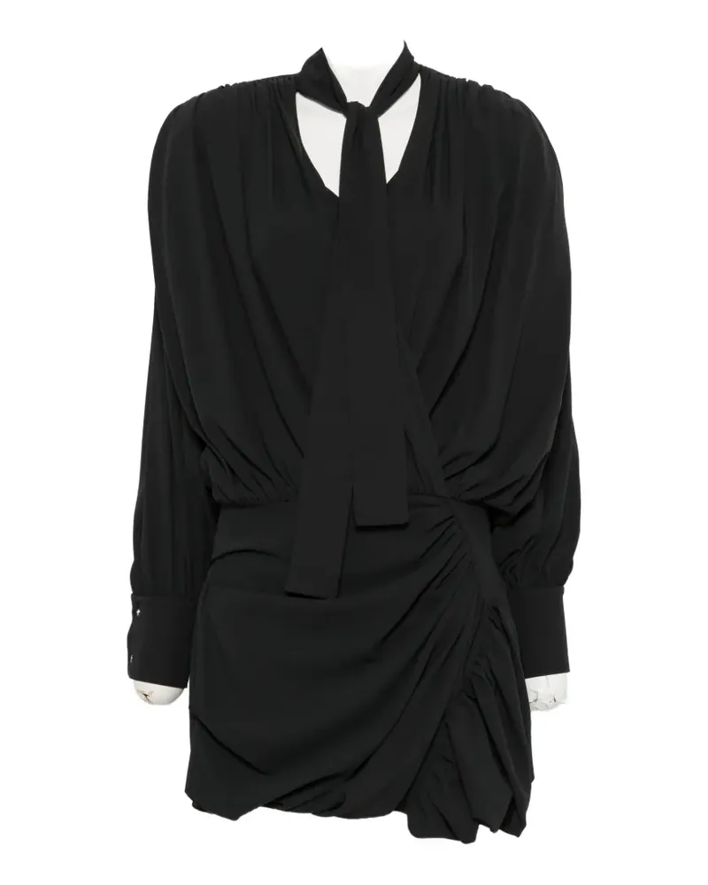 IRO Bounce pussy-bow draped mini dress - Schwarz Schwarz