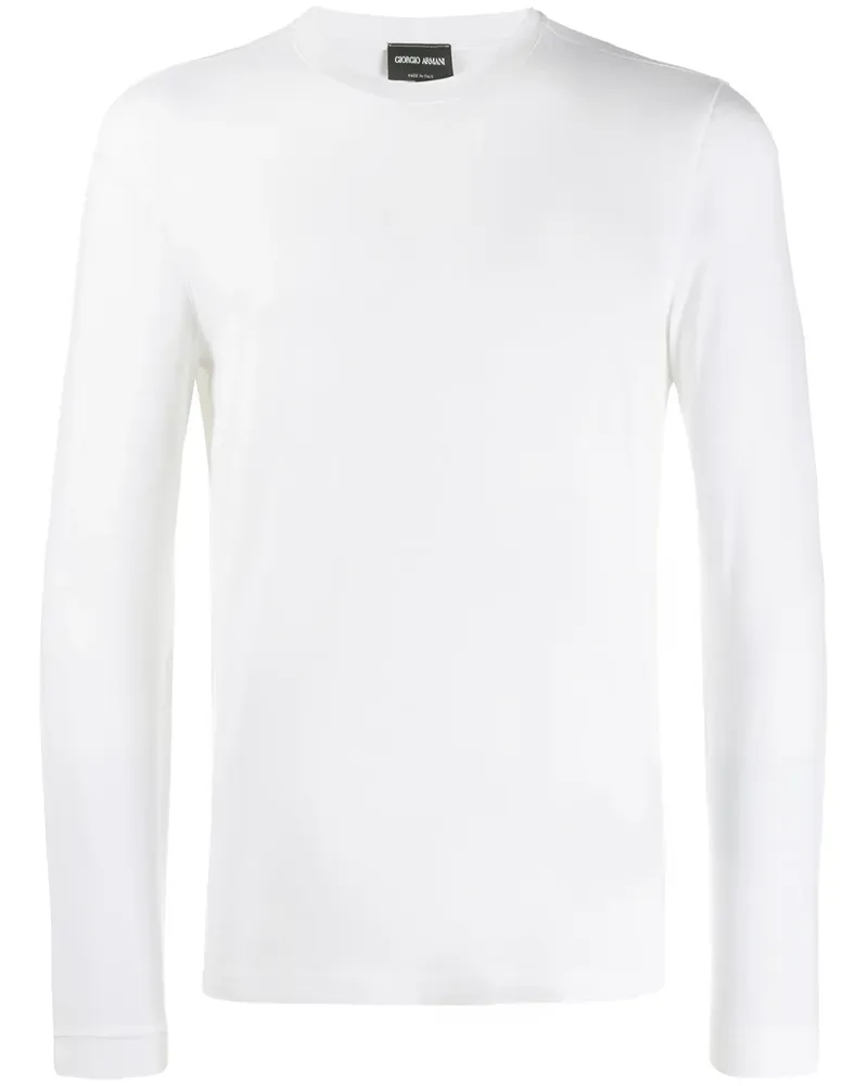 Giorgio Armani Klassisches Langarmshirt - Weiß Weiß