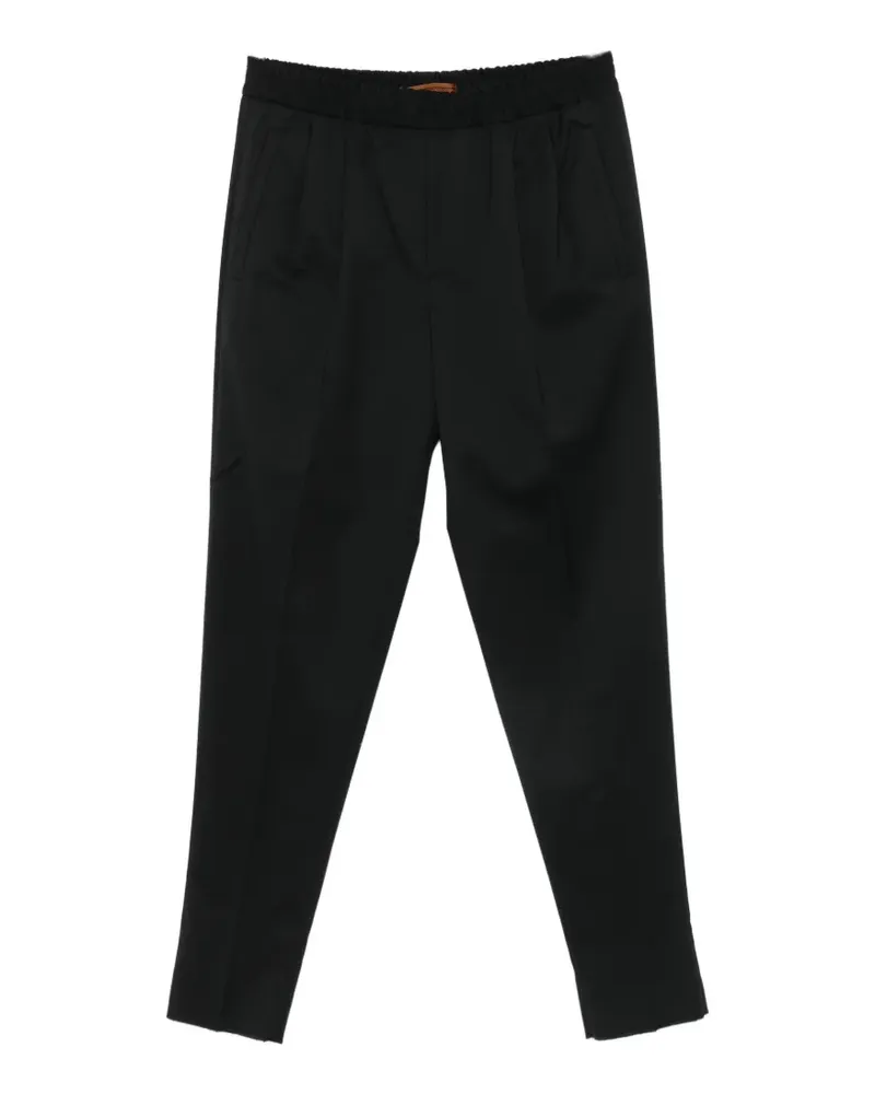 Ermenegildo Zegna pleated elasticated-waistband trousers - Schwarz Schwarz
