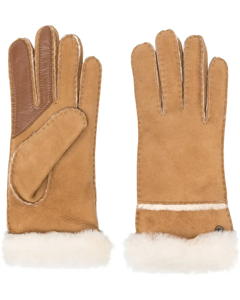 UGG Handschuhe mit Logo-Schild - Braun Braun