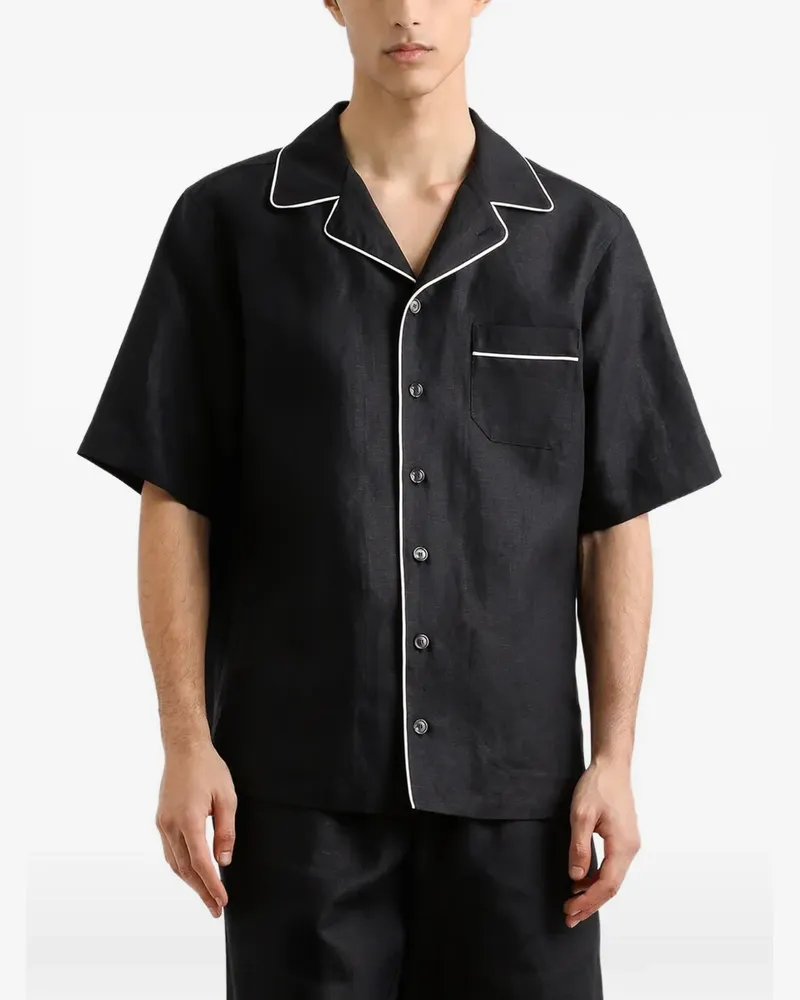 Dolce & Gabbana Hemd aus Leinen-Seidengemisch - Schwarz Schwarz