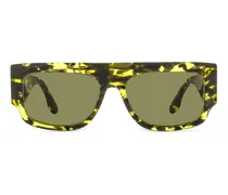 Sonnenbrille mit eckigem Gestell - Gelb