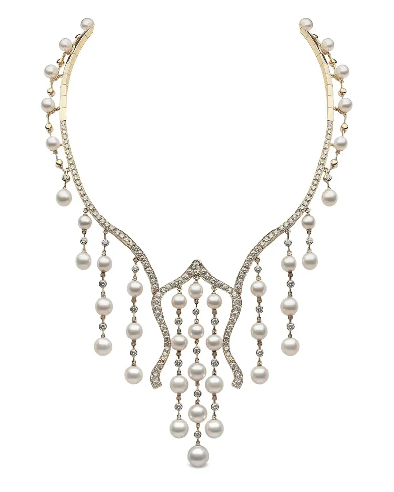 YOKO London 18kt Gelbgoldhalskette mit Akoya-Perle und Diamanten Gold