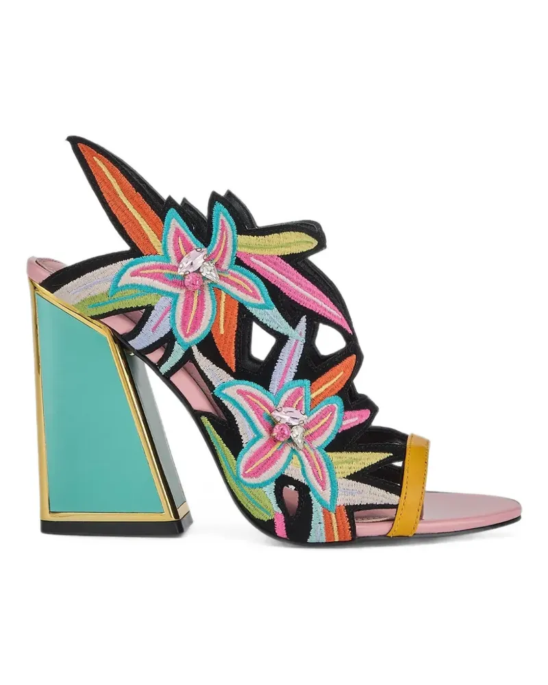 Kat Maconie Diva Dee embroidered crystal-embellished sandals - Schwarz Schwarz