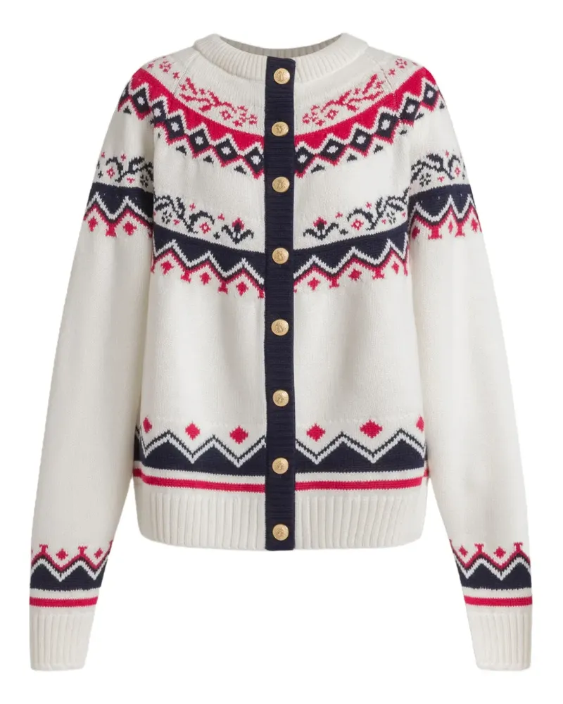 Alberta Ferretti patterned wool cardigan - Nude Nude