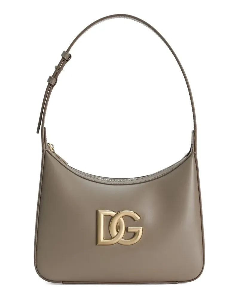 Dolce & Gabbana Schultertasche aus Leder - Nude Nude