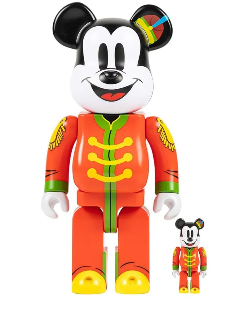 Medicom Toy x Disney Mickey Mouse BE@RBRICK "The Band Concert" 100% und 400% Figuren-Set Rot