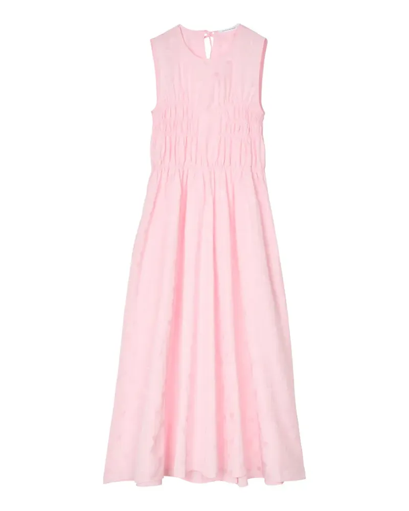 Cecilie Bahnsen Christy smocked-waist flared maxi dress - Rosa Rosa