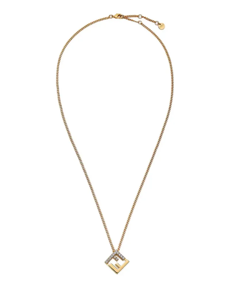 Fendi Forever crystal-embellished FF motif necklace - Gold Gold