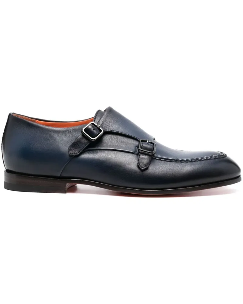 Santoni Monk-Schuhe mit doppelter Schnalle - Blau Blau