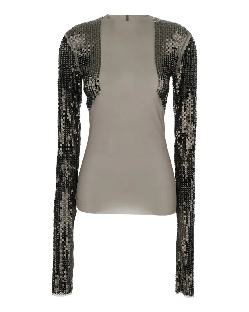 Rick Owens Top mit Pailletten - Grau Grau