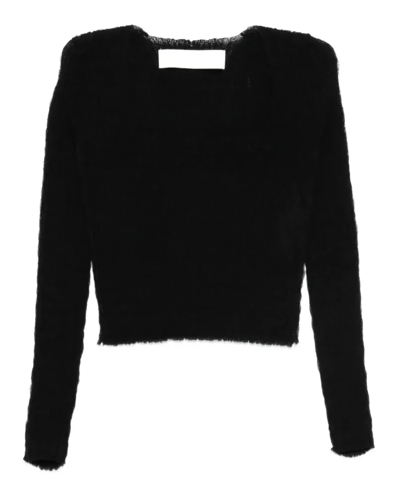 Isabel Benenato textured crop top - Schwarz Schwarz