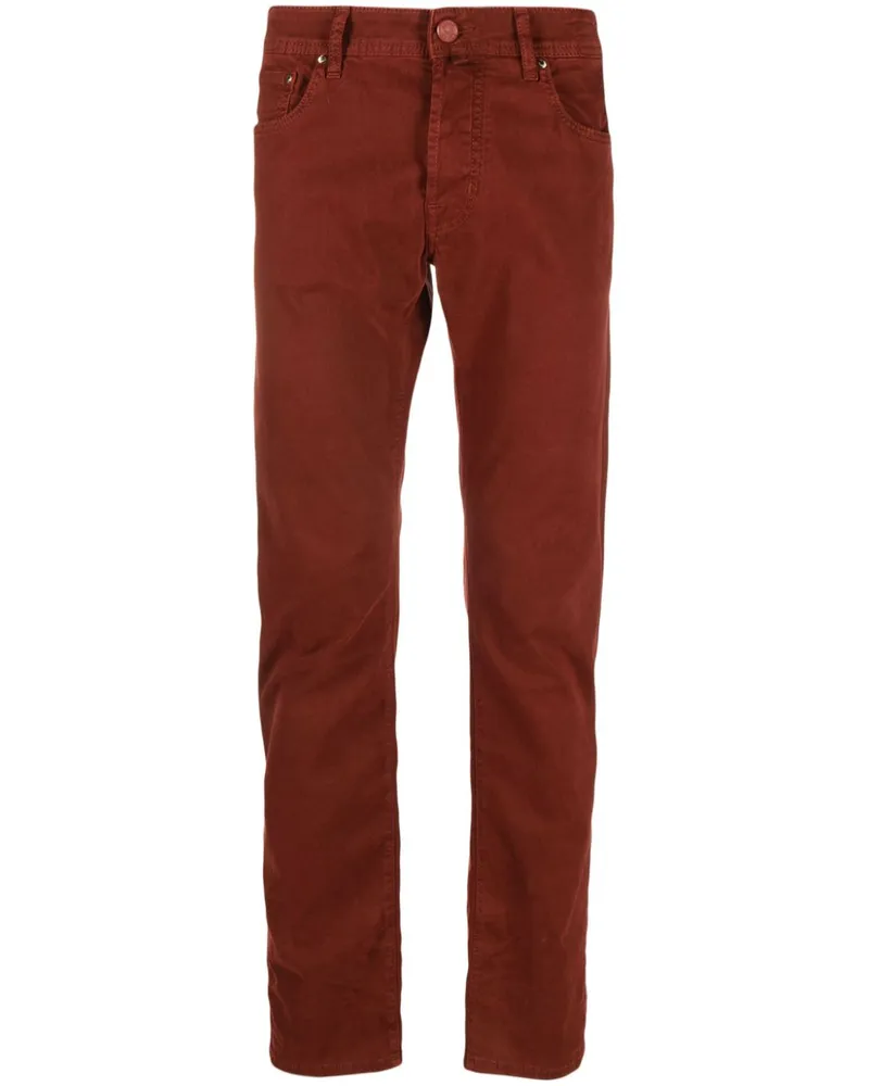 Jacob Cohën Tapered-Hose mit Logo-Patch - Rot Rot