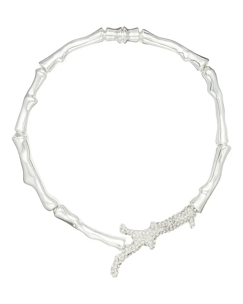 Tory Burch Halskette mit Kristallen im Korallendesign - Silber Silber