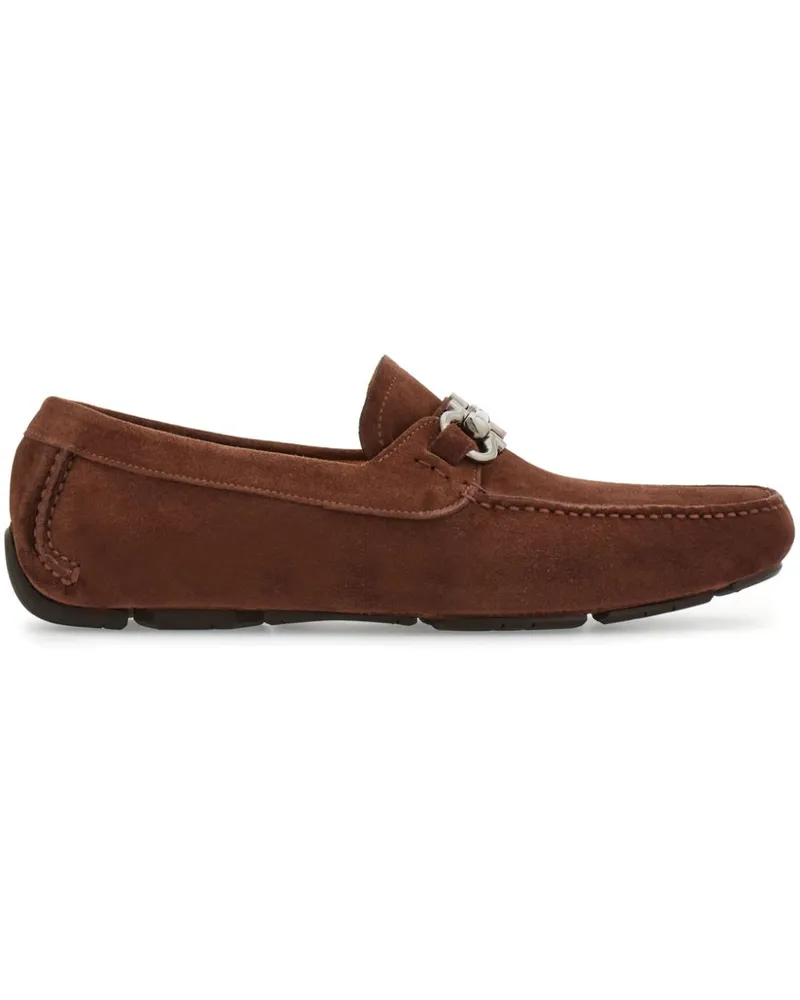 Ferragamo Gancini Loafer aus Wildleder - Braun Braun