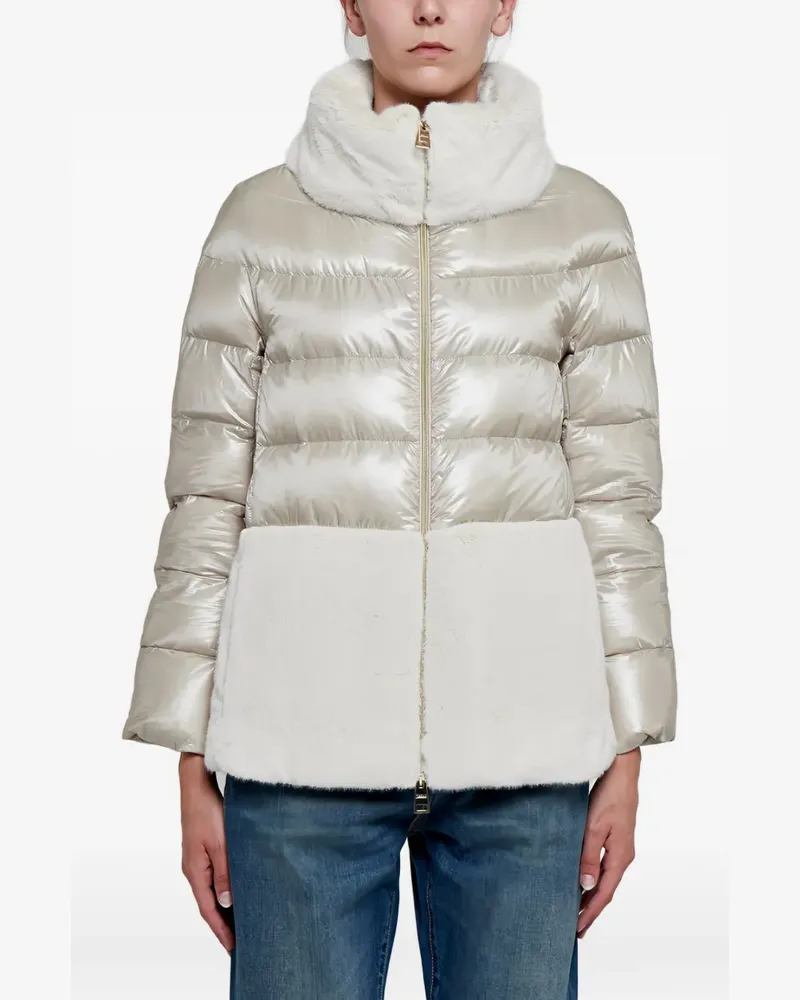 Herno faux-fur insert down jacket - Nude Nude