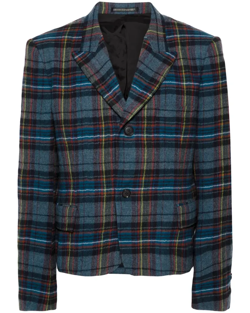Yohji Yamamoto Sakko mit Schottenkaromuster - Blau Blau